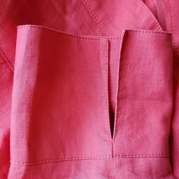 Lafayette 148 New York Coral Lightweight Linen Cowl Neck Jacket 8 - Picture 6 of 7
